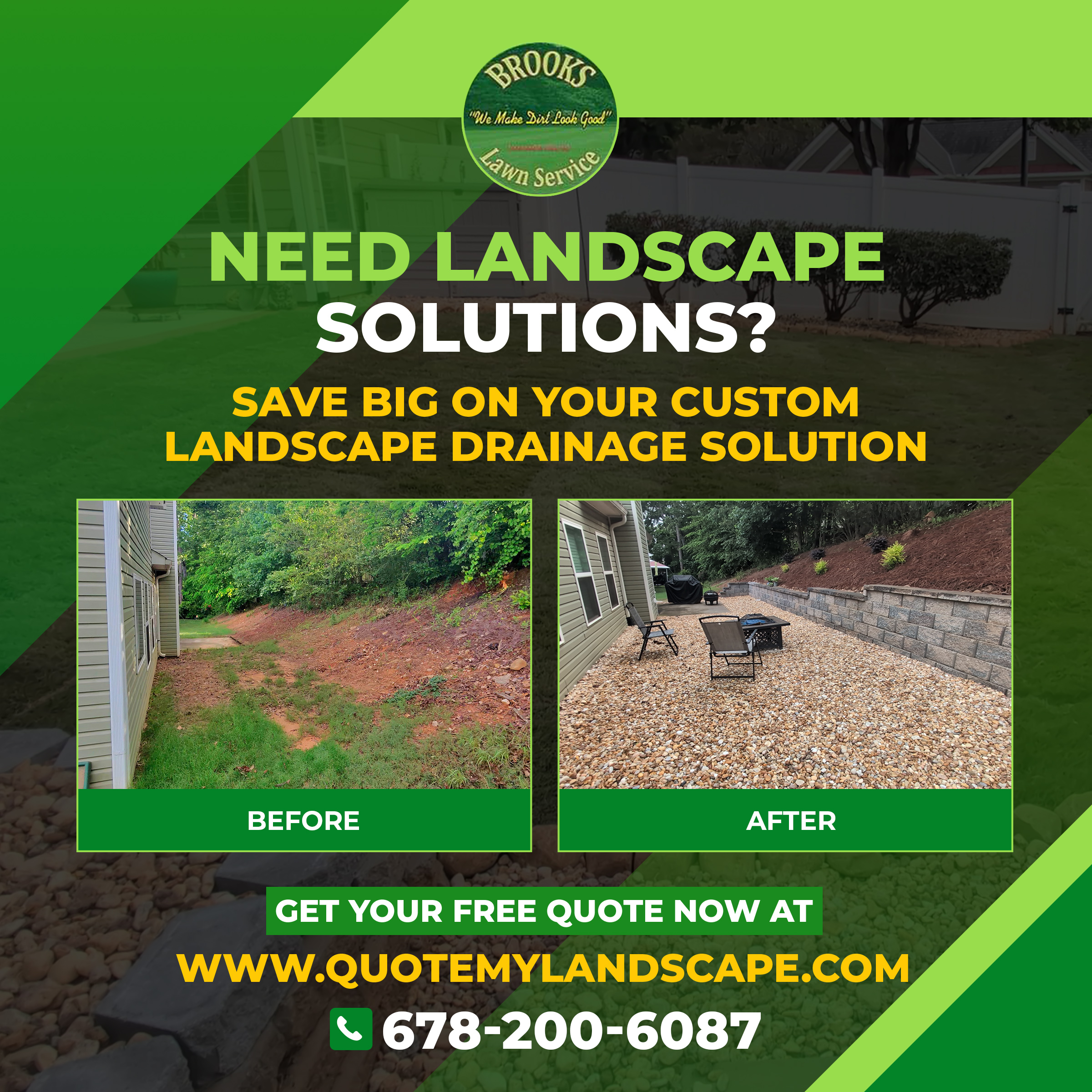 Protect your foundation this winter with decorative gravel and river rock. Learn how The Dirt Doctor, Greg Brooks, solves standing water and drainage problems for Georgia homes.