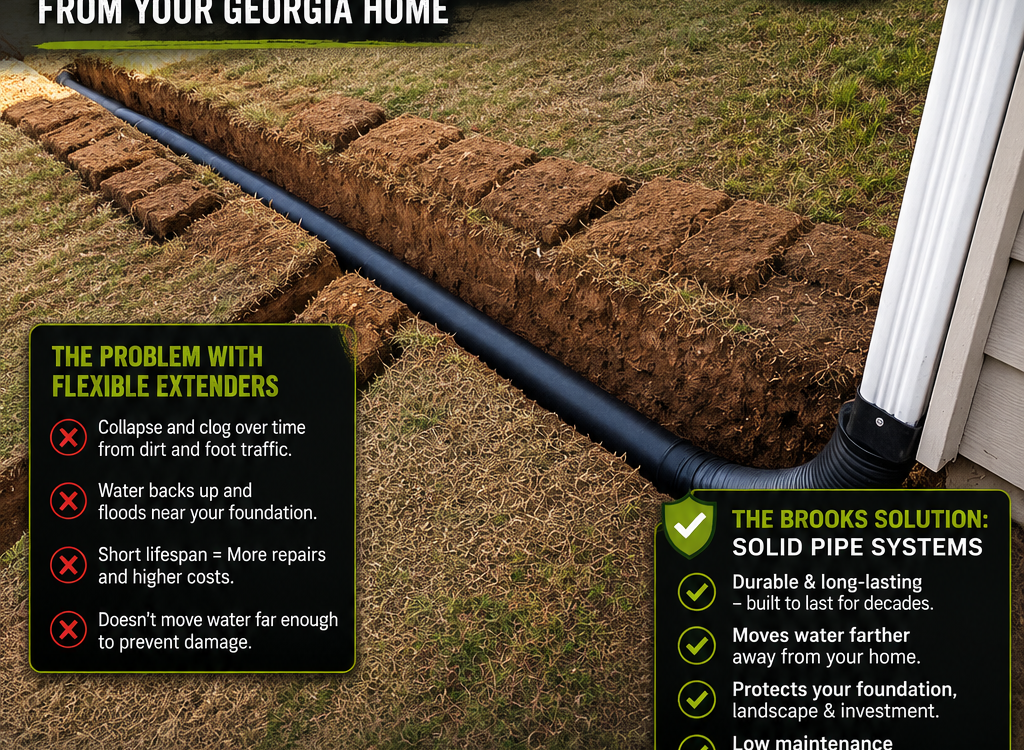 landscape drainage solution for brooks landscaping